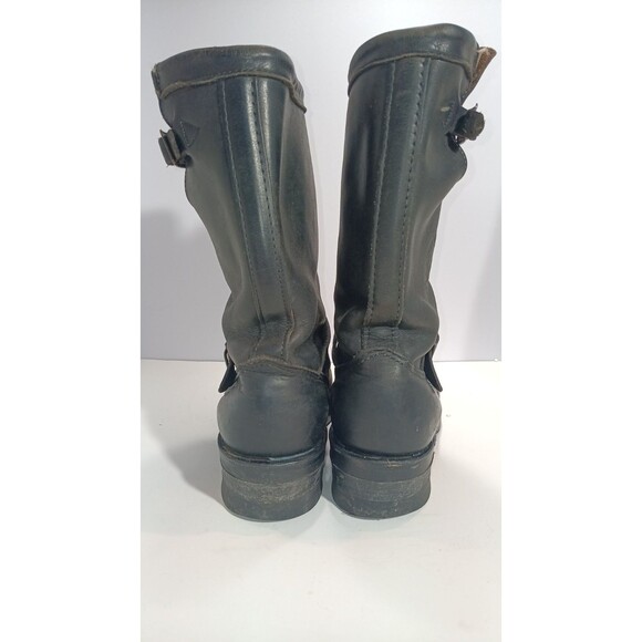 Chippewa Engineer Boots Black Steel Toe Vibram Frye Men’s 6D Women’s 8 Vintage - Picture 5 of 16